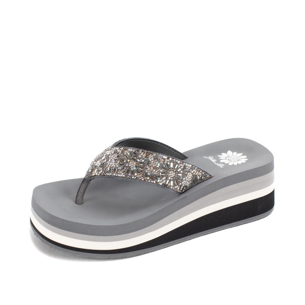 Yellow Kania  GRAY Flatform Sandal MEDIUM WIDTH FIRM PRICE ( no bargains) NEW